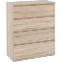 Malvern 4 Drawer Chest of Drawers in Sonoma Oak Effect Recessed Handles