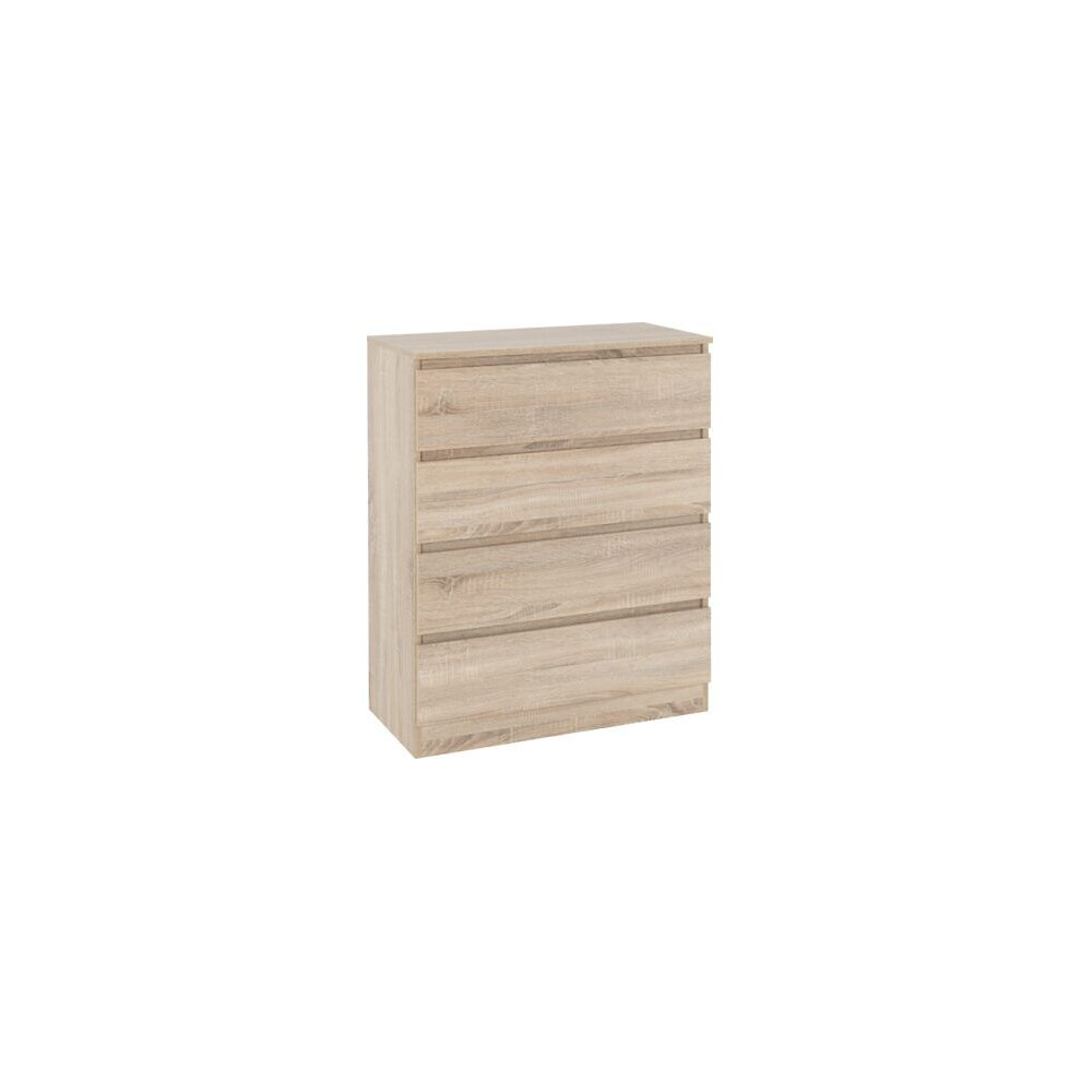Seconique Malvern 4 Drawer Chest Of Drawers In Sonoma Oak Effect Recessed Handles