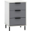 Seconique Madrid 3 Drawer Bedside in Grey and White Gloss Finish 1