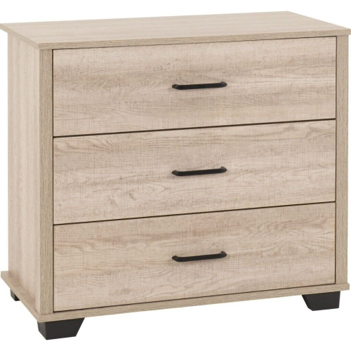 Seconique Oliver 3 Drawer Chest Light Oak Effect
