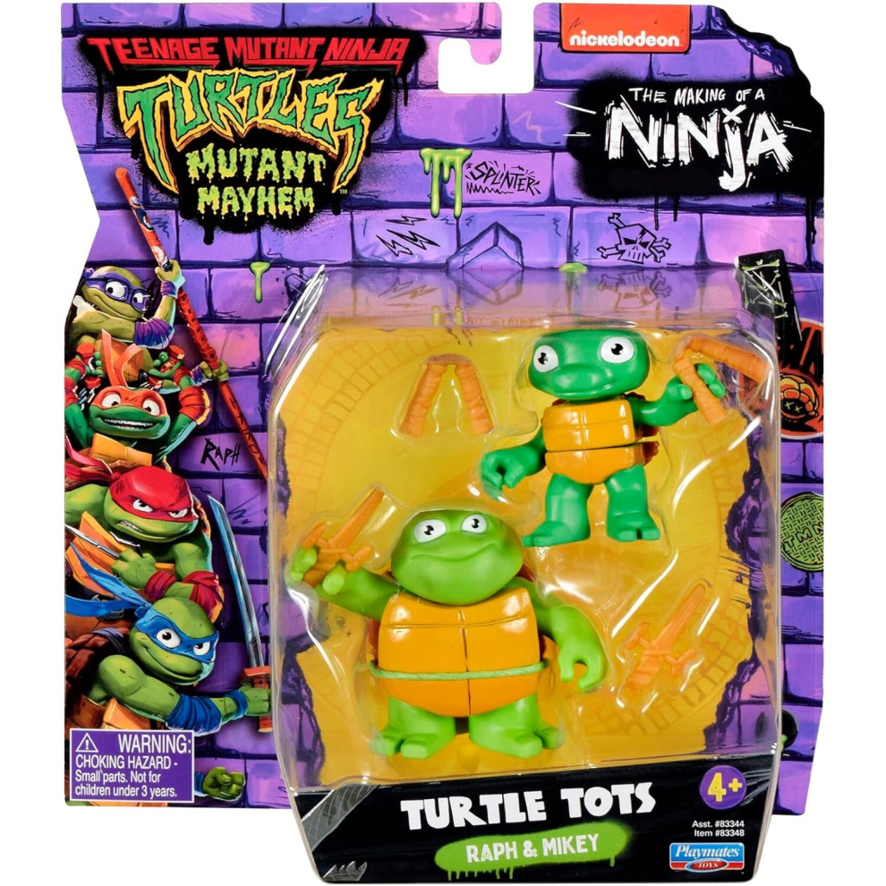 Teenage Mutant Ninja Turtles Turtle Tots Figure 2 Pack Michelangelo And Raphael