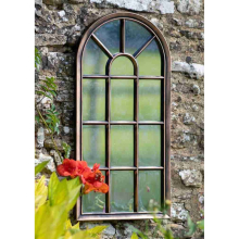 Copper Distressed Arched Window Style Wall Mirror