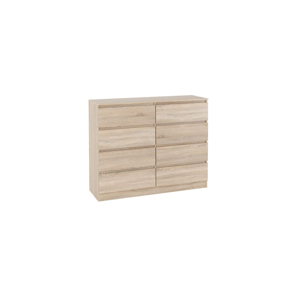 Malvern 8 Drawer Chest of Drawers in Sonoma Oak Effect Recessed Handles
