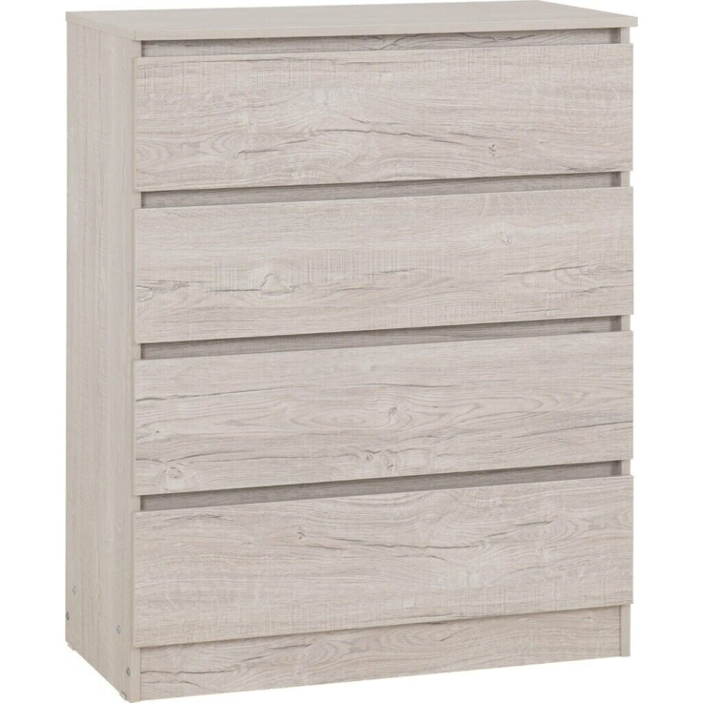 Seconique Malvern 4 Drawer Chest In Beige Urban Snow Finish Recessed Handles Cream
