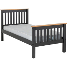 Monaco 3ft Single Bed 90cm High Foot End Frame in Grey and Oak Finish