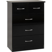 Nevada 3+2 Drawer Chest in Black Gloss Finish