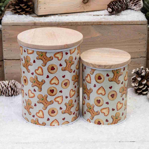 Gingerbread Man Christmas Storage Biscuit Tins