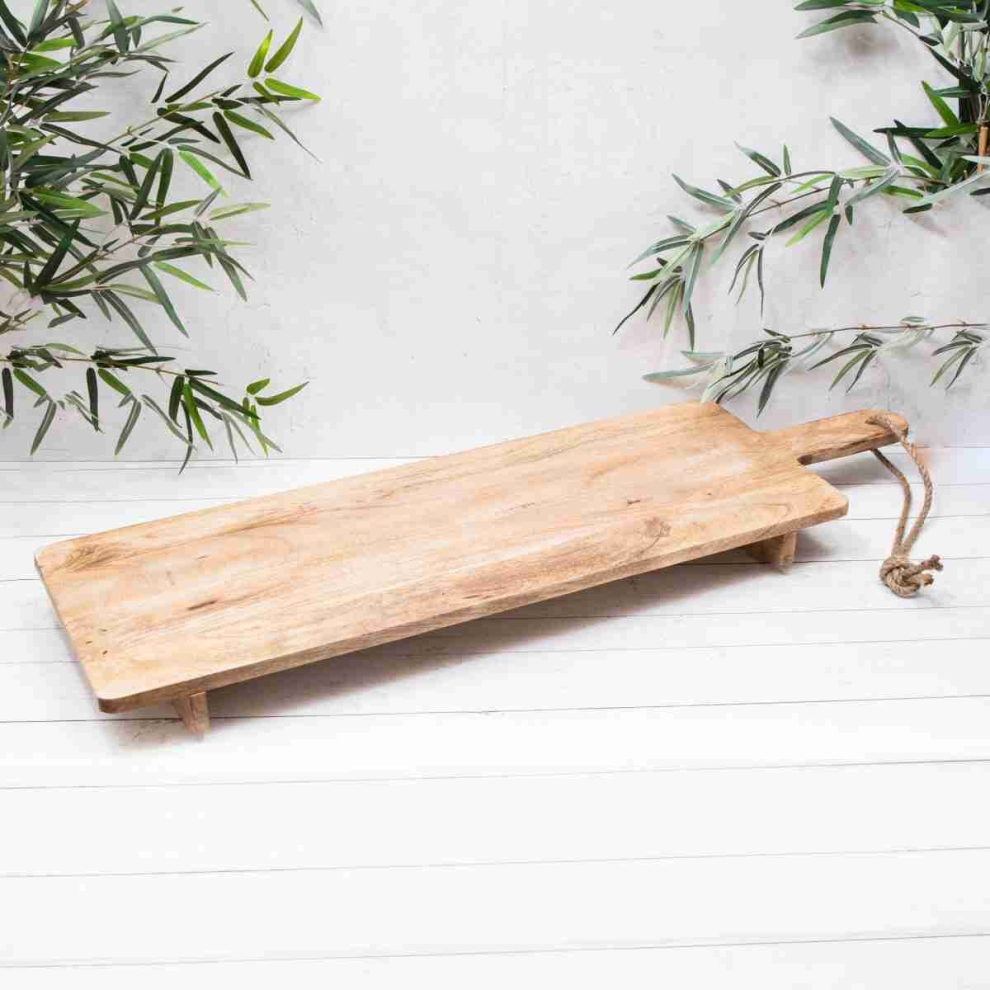 Large Mango Wood Charcuterie Raised Cheese Party Display Serving Board