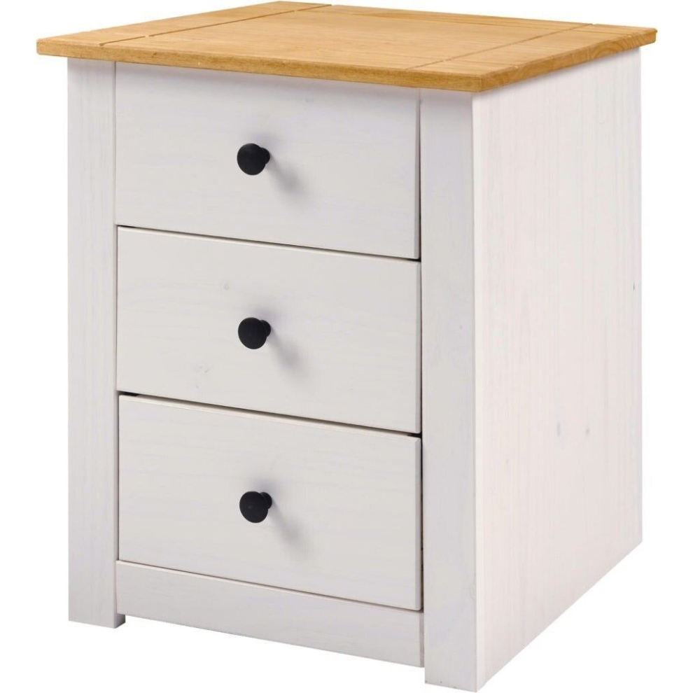Panama 3 Drawer Bedside in White and Natural Wax Finish-image-OPC-PD2Q2FW-NEW