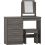 Seconique Nevada 4 Drawer Dressing Table Set Black Wood Effect with Stool and Mirror 1