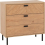Seconique Leon 3 Drawer Chest Medium Oak Effect Metal Legs 1