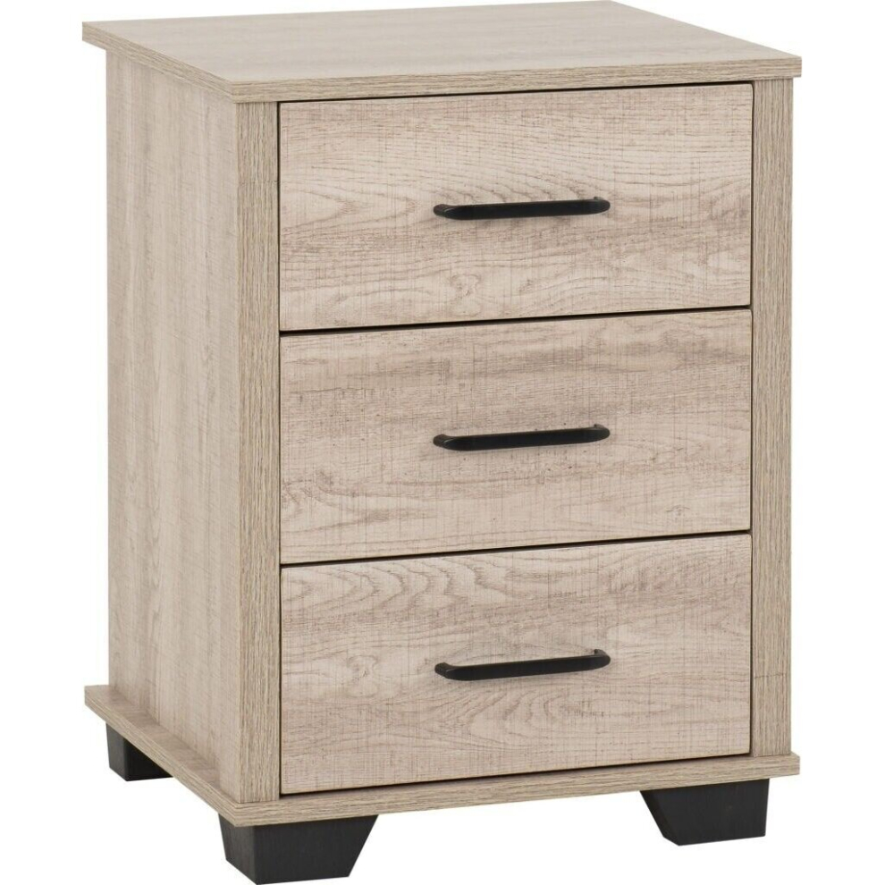 Seconique Oliver 3 Drawer Bedside Light Oak Effect Not,Specified