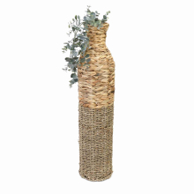 Tall Bamboo & Natural Woven Seagrass Vase Large Decorative Display
