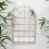 Distressed White & Cream Metal Arched Mirror 1