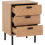 Seconique Leon 3 Drawer Bedside Medium Oak Effect Metal Legs 11