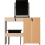 Seconique Nevada 4 Drawer Dressing Table Set Mirror Stool in Black Gloss Finish PU Leather 8