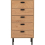 Seconique Leon 5 Drawer Narrow Chest Medium Oak Effect Metal Legs 12