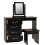 Seconique Nevada 4 Drawer Dressing Table Set Mirror Stool in Black Gloss Finish PU Leather 5