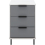 Seconique Madrid 3 Drawer Bedside in Grey and White Gloss Finish 4