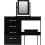 Seconique Nevada 4 Drawer Dressing Table Set Mirror Stool in Black Gloss Finish PU Leather 6