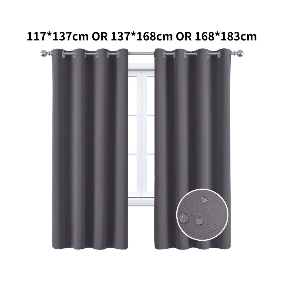 (Gray, 168*183cm/66.14*72.05in) 1ps Curtains Blackout Insulated Paired Window Panels Without Straps Furnishings Home