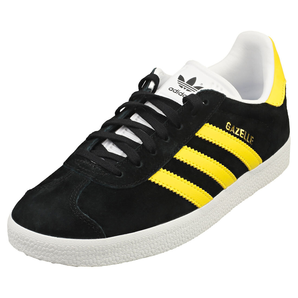 (6) adidas Gazelle Mens Casual Trainers in Black Yellow