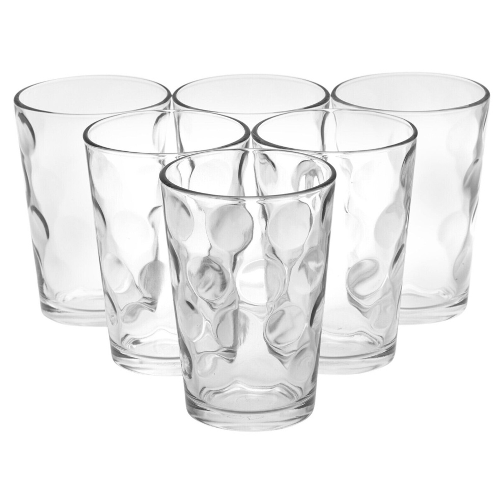 Set of 6 Drinking Glasses Clear Glass Highball Design Tumblers Water Juice 200ml