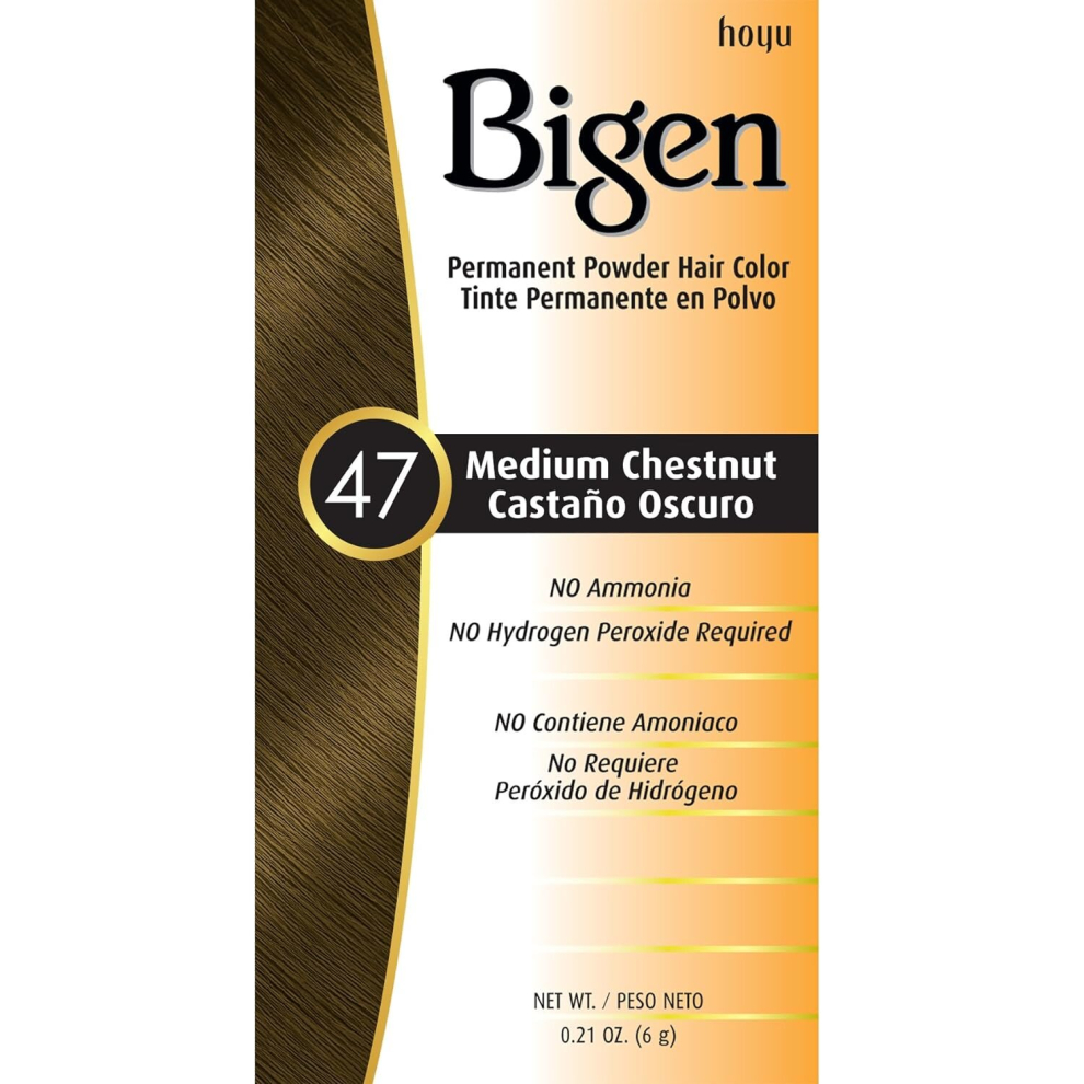 Bigen Powder Hair Color #47 Medium Chestnut, 0.21