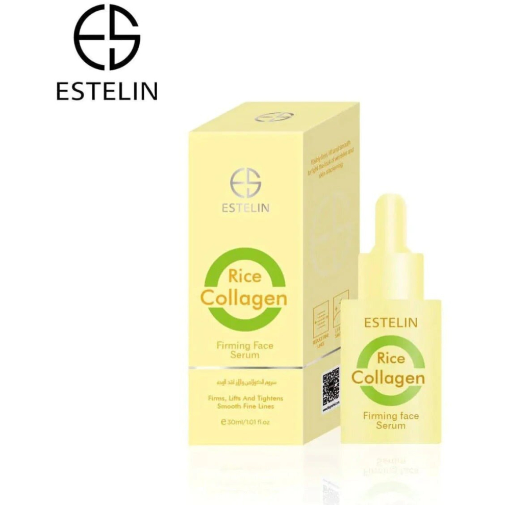 Estelin Rice Collagen Firming Anti-Aging Serum 30ml - Lightweight Hydration for Firmer, Youthful Skin