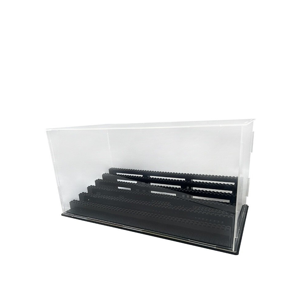 (Black) The Display Box Is Suitable For Building Blocks Minifigures,model Storage Dust Cover Display Racks,20x40.5x21cm