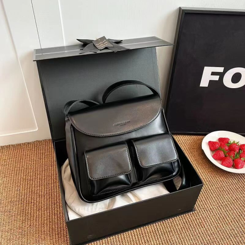 (black) Women's handbag 2024 premium new commuter retro versatile foreign shoulder tote crossbody bag