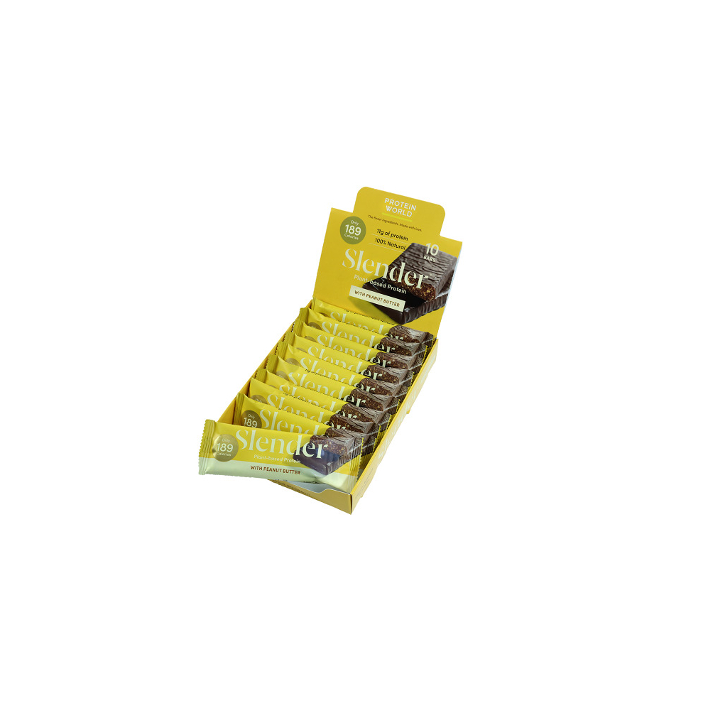 Protein World Slender Bar Peanut Butter Flavour 10x 42g Bars BEST BEFORE AUGust 2023