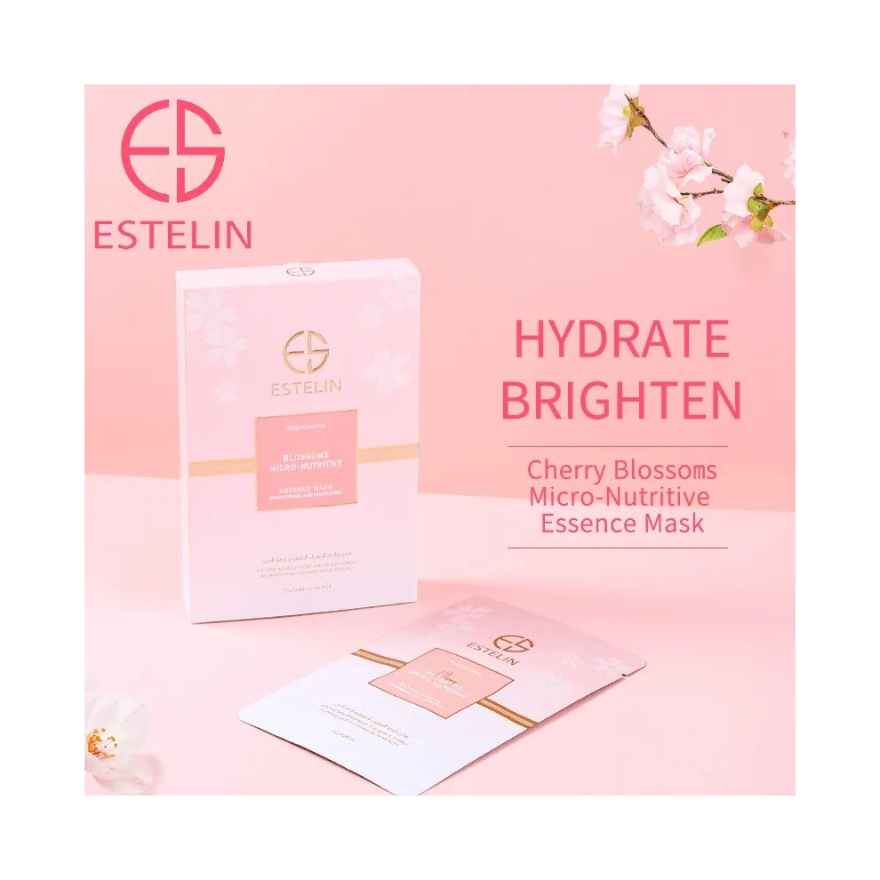 Estelin Cherry Blossoms Micro-Nutritive Essence Face Mask 25g*5pcs