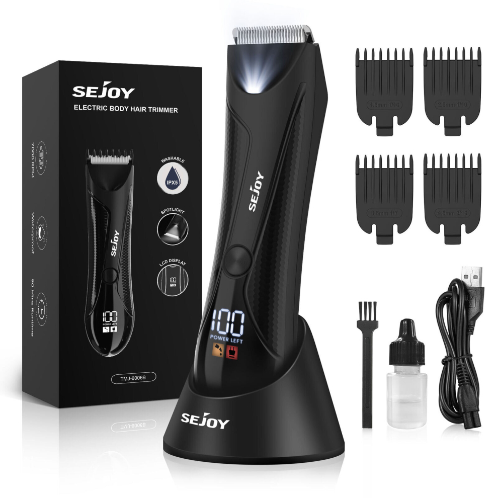 Shaver SEJOY Manscaping Pubic Hair Trimmer Waterproof Groin Electric Ball Body Shaver