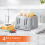 GEEPAS (Grey) Geepas Electric Kettle & 4 Slice Bread Toaster Set 6