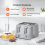 GEEPAS (Grey) Geepas Electric Kettle & 4 Slice Bread Toaster Set 7