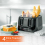 GEEPAS (Black) Geepas Electric Kettle & 4 Slice Bread Toaster Set 7