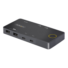 KVM-schakelaar USB-C - STARTECH - Dubbel - 4K 60Hz - Voeding 100W - Zwart