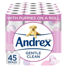 Andrex Gentle Clean Toilet Rolls 45 Toilet Roll Pack Bulk Buy