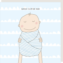 Rosie Made A Thing Hello Baby Boy New Baby Greeting Card Humour Cards