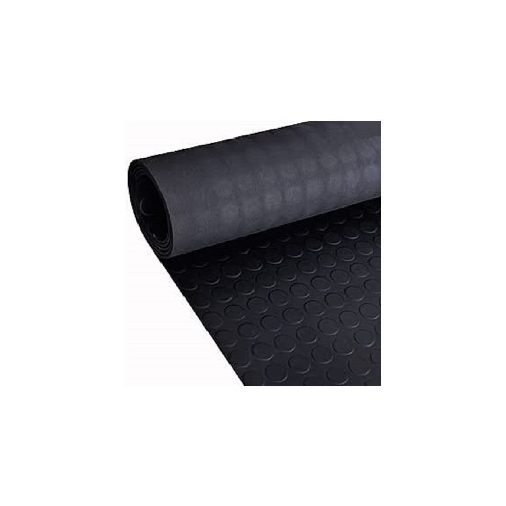 (1.8m X 5m) Rubber Flooring Matting - 1.8m Wide 3mm Thick - Coin - Workshop Garage Shed Van Non-Slip