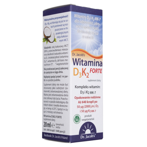 Dr. Jacob's Vitamin D3 + K2 FORTE 20 ml in Tropfenform 1