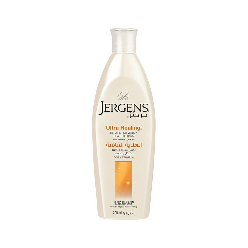 Jergens Ultra Healing Extra Dry Skin Moisturizer - Intensive Hydration, Deep Moisture, Skin Repair, Nourishing Formula 200ml