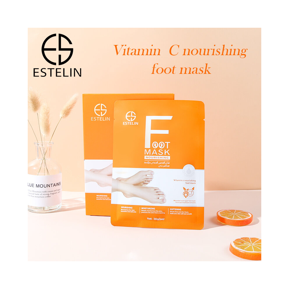 Estelin Vitamin C Nourishing Foot Mask Daily Moisturizing 36g-2pairs