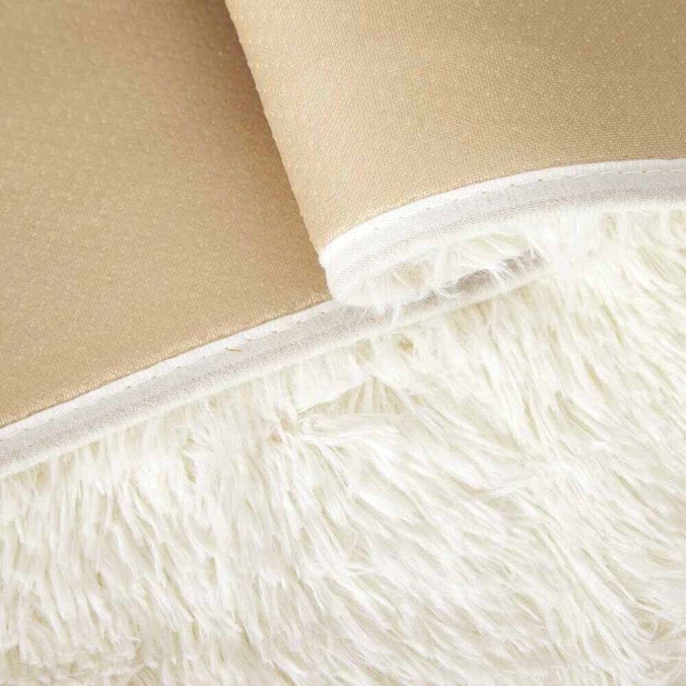 Imperial Rooms (120Cm X 120Cm (4Ft X 4Ft)- Circular Round Rug) Large Rugs Shaggy Fluffy Runner Carpets Mats Cream