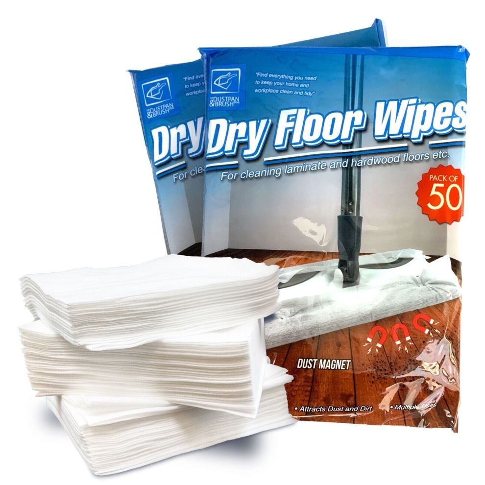 The Dustpan & Brush Store Floor Mop Wipes Dry Refill Cloth Static Dust Wood Laminate Cleaning