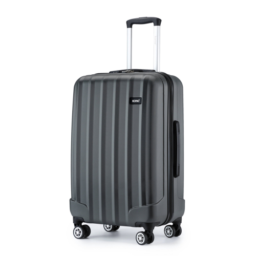 (Grey) 3Pcs 19+24+28 Inch ABS Hard Shell Suitcase Set With Spinner 4 Wheels 2