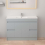 1200mm Bathroom Vanity Unit & Basin Sink Freestading Cabinet Light Grey 1