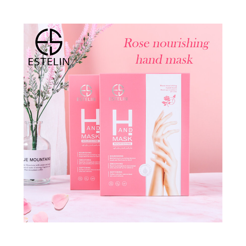 Estelin Rose Nourishing Hand Mask Moisturizing Spa For Hands 36g-2pairs