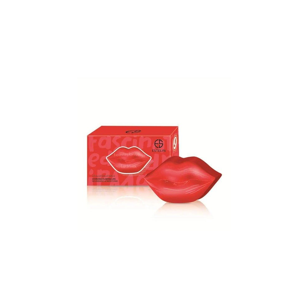 Estelin Hydrating Lip Patch Fascinating Red Hydrogel Lip Mask 60g-22Pcs